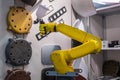 Automatic spray painting robotic arm manipulator at robot technology exhibition