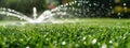 Automatic sprinkler system watering the lawn Royalty Free Stock Photo