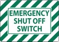 Automatic Start Hazard Sign Emergency Shut Off Switch Royalty Free Stock Photo