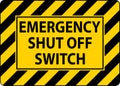 Automatic Start Hazard Sign Emergency Shut Off Switch Royalty Free Stock Photo