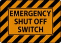 Automatic Start Hazard Sign Emergency Shut Off Switch Royalty Free Stock Photo