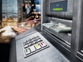 Automatic teller machine ATM with dollar bankroll. 3D illustration