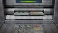 Automatic teller machine ATM with dollar bankroll. 3D illustration