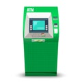 Automatic teller machine isolated on white background. Automated banking bankomat