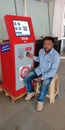 Automatic ticket vending machine at railway station