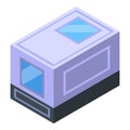 Automatic toilet filter icon isometric vector. Smart house room