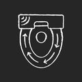 Automatic toilet seat cover chalk white icon on black background Royalty Free Stock Photo