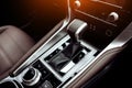 Automatic transmission selector, automatic gear shift of a modern car Royalty Free Stock Photo