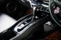automatic transmission shift selector in the car interior. Closeup a manual shift of modern car gear shifter. 4x4 gear shift Royalty Free Stock Photo