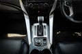 Automatic transmission shift selector in the car interior. Closeup a manual shift of modern car gear shifter. Royalty Free Stock Photo