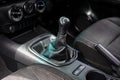 automatic transmission shift selector in the car interior. Closeup a manual shift of modern car gear shifter. 4x4 gear shift Royalty Free Stock Photo