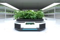 Automatic transport robot transporting plants, Smart robotic farmers concept