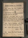 Antique Lever Voting Training Machine Directions for Voting