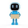 Automatic warehouse concept with delivery robot hold carton box Royalty Free Stock Photo
