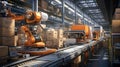 Automatic warehouse with robot Royalty Free Stock Photo