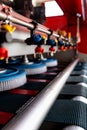 Automatic washing and cleaning of carpets. Industrial line for washing carpets. Royalty Free Stock Photo