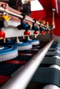 Automatic washing and cleaning of carpets. Industrial line for washing carpets. Royalty Free Stock Photo