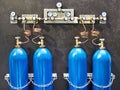 Automatic bypass ramp with oxygen cylinders Royalty Free Stock Photo