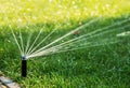 Automatic watering lawns. Gardening and landscaping equipment.