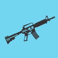 Automatic weapon icon. Rifle, weapon. Military equipment. Game icon.