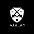 Automatic weapon logo vector icon. Battle weapons. Pistols, rifles. military and weapons illustration