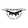 Automatic weapon logo vector icon. Battle weapons. Pistols, rifles. military and weapons illustration