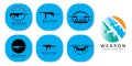 Automatic weapon logo vector icon. Battle weapons. Pistols, rifles. military and weapons illustration