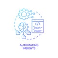 Automating insights blue gradient concept icon