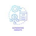 Automating insights blue gradient concept icon