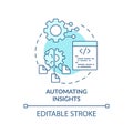 Automating insights turquoise concept icon