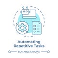 Automating repetitive tasks soft blue concept icon Royalty Free Stock Photo