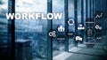 Automation of business workflows. Work process. Reliability and repeatability in technology and financial processes. Royalty Free Stock Photo