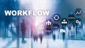 Automation of business workflows. Work process. Reliability and repeatability in technology and financial processes. Royalty Free Stock Photo