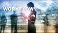 Automation of business workflows. Work process. Reliability and repeatability in technology and financial processes Royalty Free Stock Photo