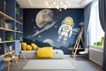 automation child room astronomy style with smart things Royalty Free Stock Photo
