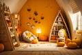 automation child room autumn style with smart things Royalty Free Stock Photo