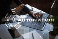 Automation concept as an innovation, improving productivity in technology and business processes. Royalty Free Stock Photo