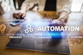 Automation concept as an innovation, improving productivity in technology and business processes. Royalty Free Stock Photo