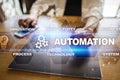 Automation concept as an innovation, improving productivity in technology and business processes.