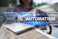 Automation concept as an innovation, improving productivity in technology and business processes.