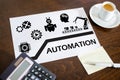 Automation concept on a paper Royalty Free Stock Photo