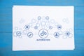 Automation concept on paper. Technology. Process Royalty Free Stock Photo