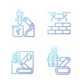 Automation in different industries gradient linear vector icons set Royalty Free Stock Photo