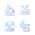 Automation in different industries gradient linear vector icons set