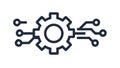 Automation Gear Icon: Digital Process Flat Design, vector design Generative AI Royalty Free Stock Photo