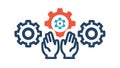 Automation Gears Circuit Icon Vector, Technology and Process, vector design Generative AI Royalty Free Stock Photo