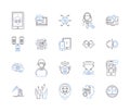 Automation and high tech outline icons collection. Automation, High-tech, Robotics, AI, Machine-Learning, Tech Royalty Free Stock Photo