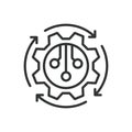 Automation icon in line design. Automation, robotic process, AI integration, smart technology, industrial automation
