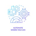 Automation impact on speed blue gradient concept icon Royalty Free Stock Photo