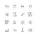 Automation line icons collection. Efficiency, Optimization, Streamlining, Robotics, Innovation, Integration, Artificial